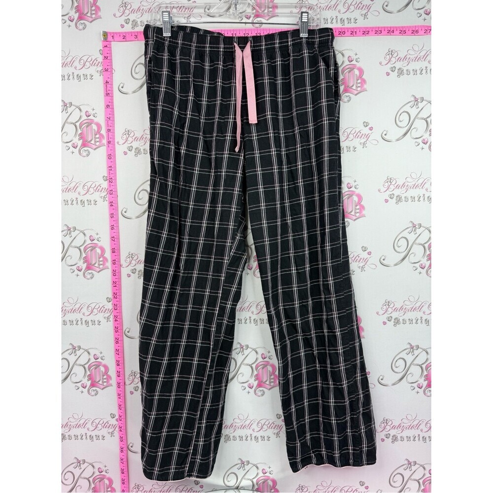 Victoria's Secret pj bottoms pants Black & Pink Plaid Pajama Pants